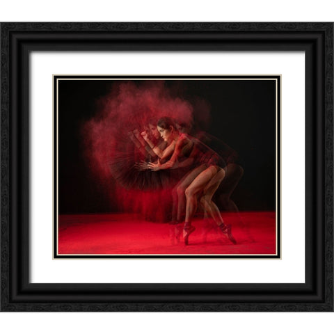 The Red Run Black Ornate Wood Framed Art Print with Double Matting by Setiadi, Ajar