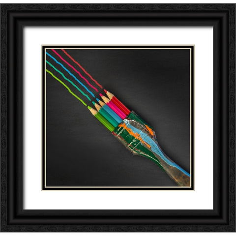 Colors Black Ornate Wood Framed Art Print with Double Matting by Toniolo, Giorgio