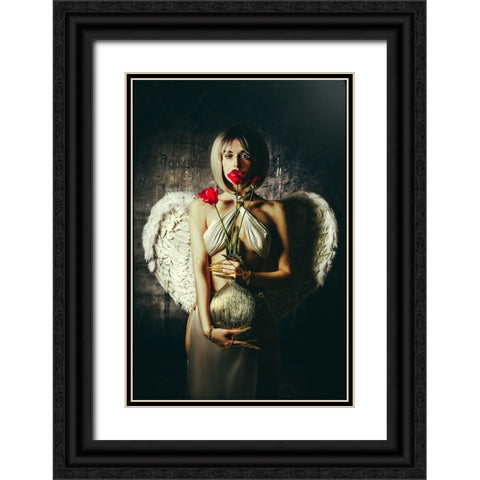 Lips of a Tulip Black Ornate Wood Framed Art Print with Double Matting by Bolgov (Axe), Ruslan