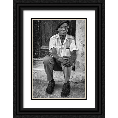 Man in the Street Black Ornate Wood Framed Art Print with Double Matting by Bauer, Andreas
