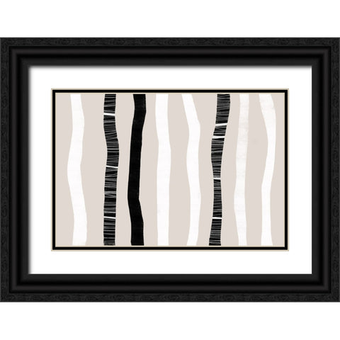 Stripes And Harmony Black Ornate Wood Framed Art Print with Double Matting by Uplusmestudio