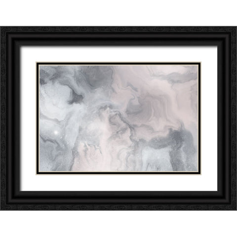Beautiful Flow Black Ornate Wood Framed Art Print with Double Matting by Uplusmestudio