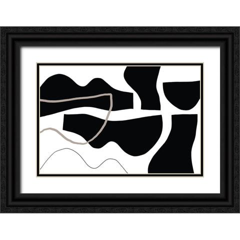 Contour Black Ornate Wood Framed Art Print with Double Matting by Uplusmestudio