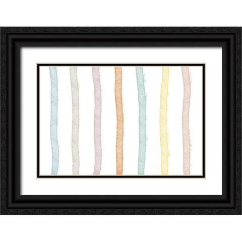 Colorful Lines Black Ornate Wood Framed Art Print with Double Matting by Uplusmestudio