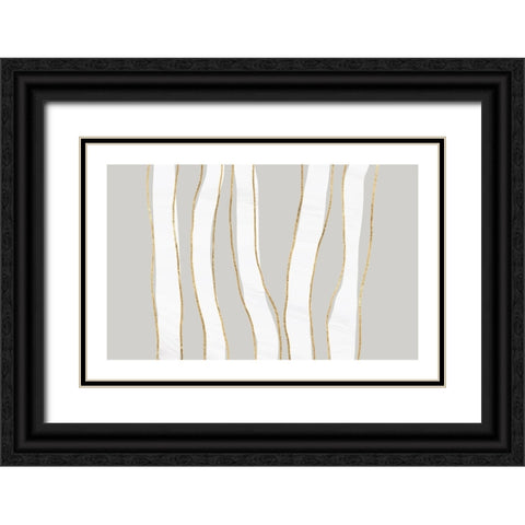 Lines Black Ornate Wood Framed Art Print with Double Matting by Uplusmestudio