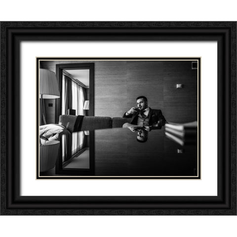 Alaattin Black Ornate Wood Framed Art Print with Double Matting by Camlilar, Erkan