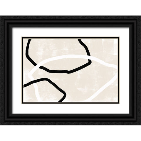 Abstracto Trio Black Ornate Wood Framed Art Print with Double Matting by Uplusmestudio