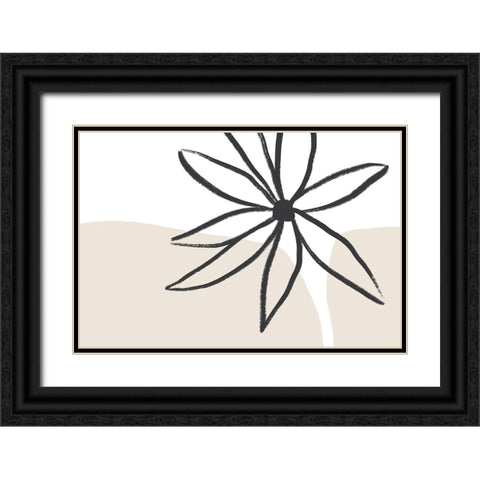 Flower And Cream Black Ornate Wood Framed Art Print with Double Matting by Uplusmestudio