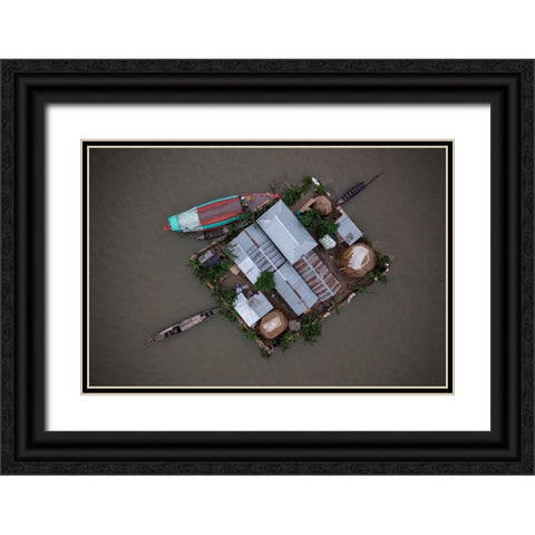 Submerged Black Ornate Wood Framed Art Print with Double Matting by Khan Ronnie, Azim