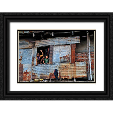 Curious Black Ornate Wood Framed Art Print with Double Matting by Mahabub Hossain, Md