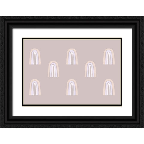 Minimal Rainbows Black Ornate Wood Framed Art Print with Double Matting by Uplusmestudio