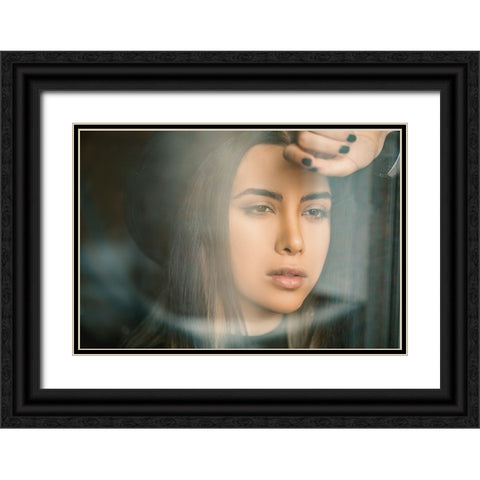 Portrait Black Ornate Wood Framed Art Print with Double Matting by Sasani, Behrouz