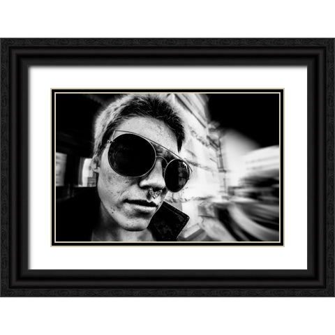 Untitled Black Ornate Wood Framed Art Print with Double Matting by Hermann, Steve