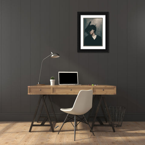 Disturbance Of Mind Black Ornate Wood Framed Art Print with Double Matting by Sangan, Kurosaki