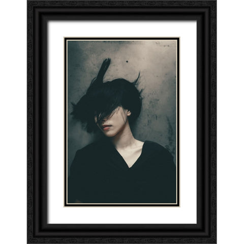 Disturbance Of Mind Black Ornate Wood Framed Art Print with Double Matting by Sangan, Kurosaki