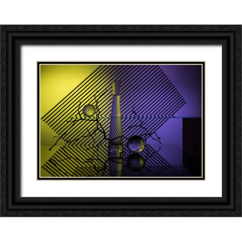 From The Series Qexperiments With Glassq Black Ornate Wood Framed Art Print with Double Matting by Popov, Evgeniy