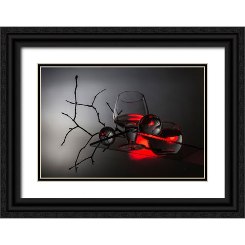 From The Series Qexperiments With Glassq Black Ornate Wood Framed Art Print with Double Matting by Popov, Evgeniy