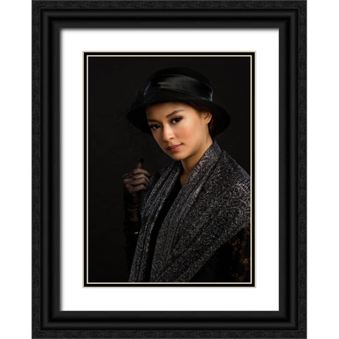 Portrait 11 Black Ornate Wood Framed Art Print with Double Matting by Yuk Kong, John