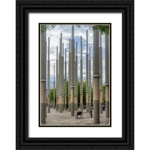 Light Park - Medellin Black Ornate Wood Framed Art Print with Double Matting by Gross, Benny