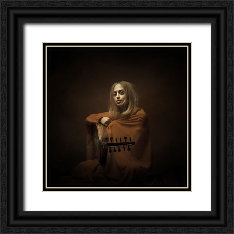 Persian Musician Black Ornate Wood Framed Art Print with Double Matting by Hasheminasab, Moein