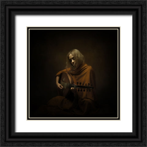 Persian Musician Black Ornate Wood Framed Art Print with Double Matting by Hasheminasab, Moein