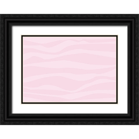 Waves Pink Black Ornate Wood Framed Art Print with Double Matting by 1x Studio II