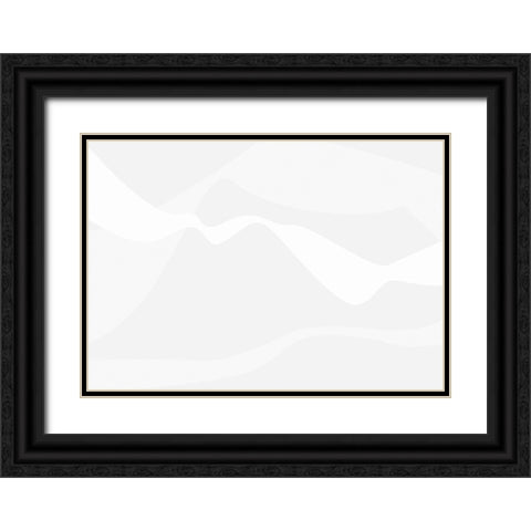 Mountain Waves Light Gray Black Ornate Wood Framed Art Print with Double Matting by 1x Studio II