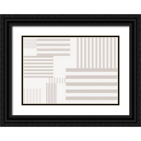 Pattern Stripes Warm Black Ornate Wood Framed Art Print with Double Matting by 1x Studio II