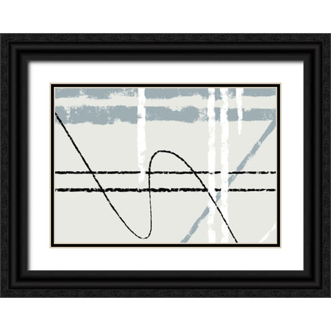 Messy Lines 02 Black Ornate Wood Framed Art Print with Double Matting by 1x Studio II