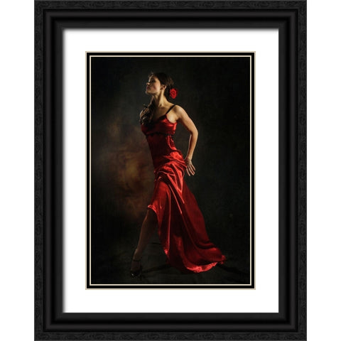 Antonella Black Ornate Wood Framed Art Print with Double Matting by Miriana