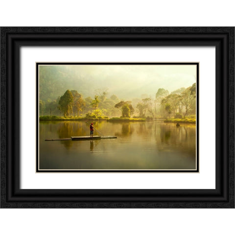 Morning At Situ Gunung Black Ornate Wood Framed Art Print with Double Matting by Bunjamin (Abe), Antonyus