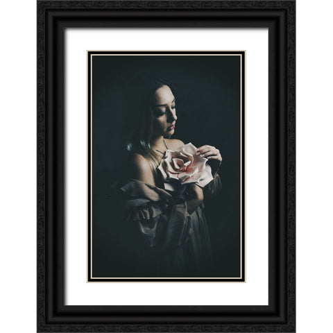 Flowers Black Ornate Wood Framed Art Print with Double Matting by Kurz, Christian