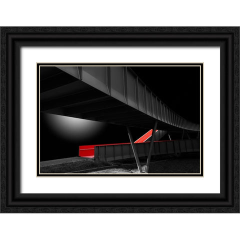 The Red Slide Black Ornate Wood Framed Art Print with Double Matting by Weber, Roland