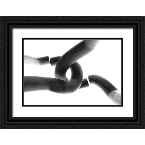 Interlocked Black Ornate Wood Framed Art Print with Double Matting by Morais, Stephan
