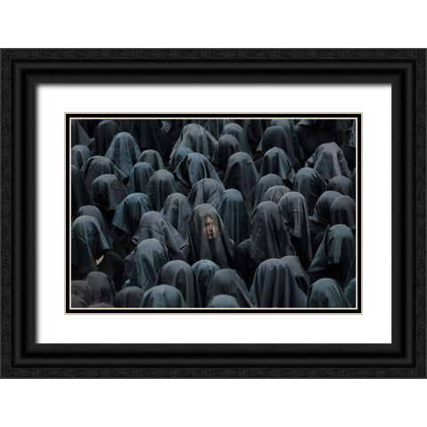 La desolata Black Ornate Wood Framed Art Print with Double Matting by Guerra, Pasquale