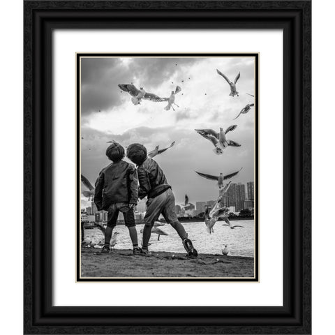 Tokyo Bay Area Black Ornate Wood Framed Art Print with Double Matting by Sirou.Minami