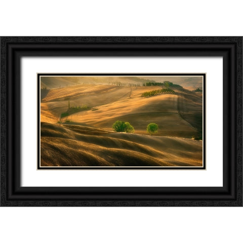 Fields... Black Ornate Wood Framed Art Print with Double Matting by Browko, Krzysztof