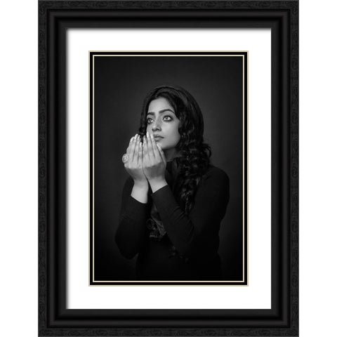Ibadat Black Ornate Wood Framed Art Print with Double Matting by Bhattacharyya, Partha