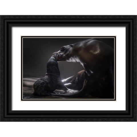 Mother Black Ornate Wood Framed Art Print with Double Matting by Jealousy