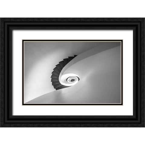 Step Down Black Ornate Wood Framed Art Print with Double Matting by Schmidtke, Holger