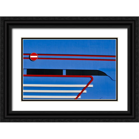 No Entry Black Ornate Wood Framed Art Print with Double Matting by Alsharif, Yahia