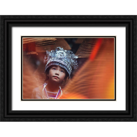 Saving Face - The Anthology - III Black Ornate Wood Framed Art Print with Double Matting by Steverson, Michael
