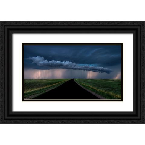 Into The Storm Black Ornate Wood Framed Art Print with Double Matting by Zuo, Jun