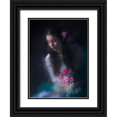 Beautiful Black Ornate Wood Framed Art Print with Double Matting by Marjanmashhadi