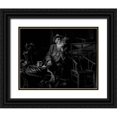 Antique Shop Black Ornate Wood Framed Art Print with Double Matting by Zeng, Jiahong
