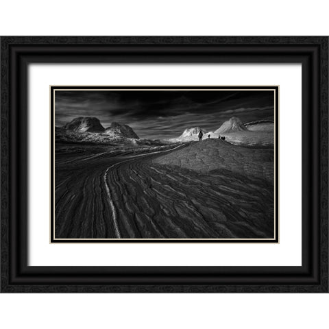Wcwfwhite Pocket Black Ornate Wood Framed Art Print with Double Matting by Zeng, Jiahong