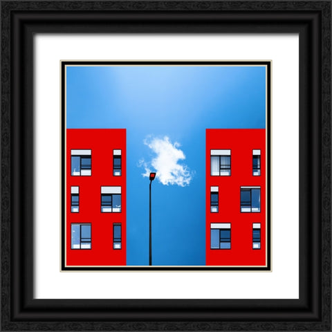 Blue and red Black Ornate Wood Framed Art Print with Double Matting by Schuster, Inge