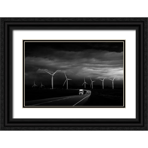 Before Dawn Black Ornate Wood Framed Art Print with Double Matting by Li, Bing