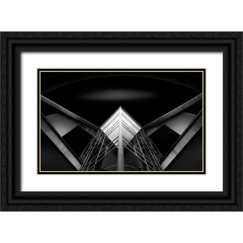 Chem A Biochem Building Black Ornate Wood Framed Art Print with Double Matting by D. Tang, Lisa