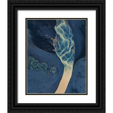 Section Of A Stream Black Ornate Wood Framed Art Print with Double Matting by Dou, Shenshen